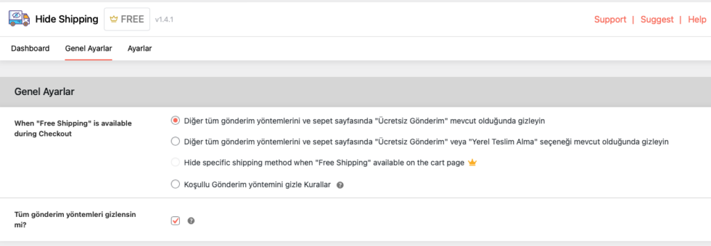 Hide Shipping Method For WooCommerce