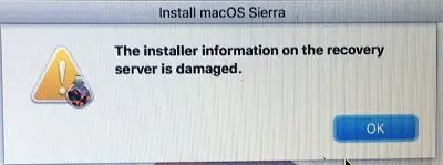Mac OS X Kurtarma sunucusuna erişilemedi